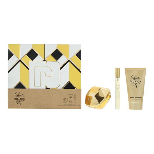 Paco Rabanne Lady Million 3 Piece Gift Set: Eau de Parfum